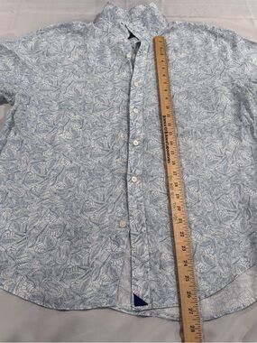 UNTUCKit Men's Blue Leaf-Print Button-Down Shirt
